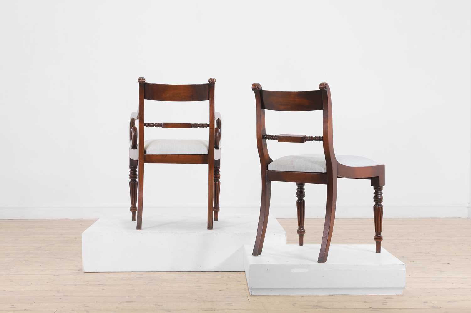 A set of fourteen William IV-style mahogany dining chairs, - Image 2 of 7