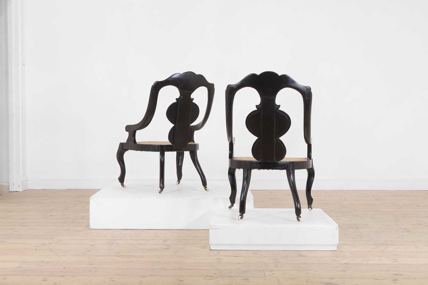 A pair of Victorian papier mâché chairs, - Image 3 of 7
