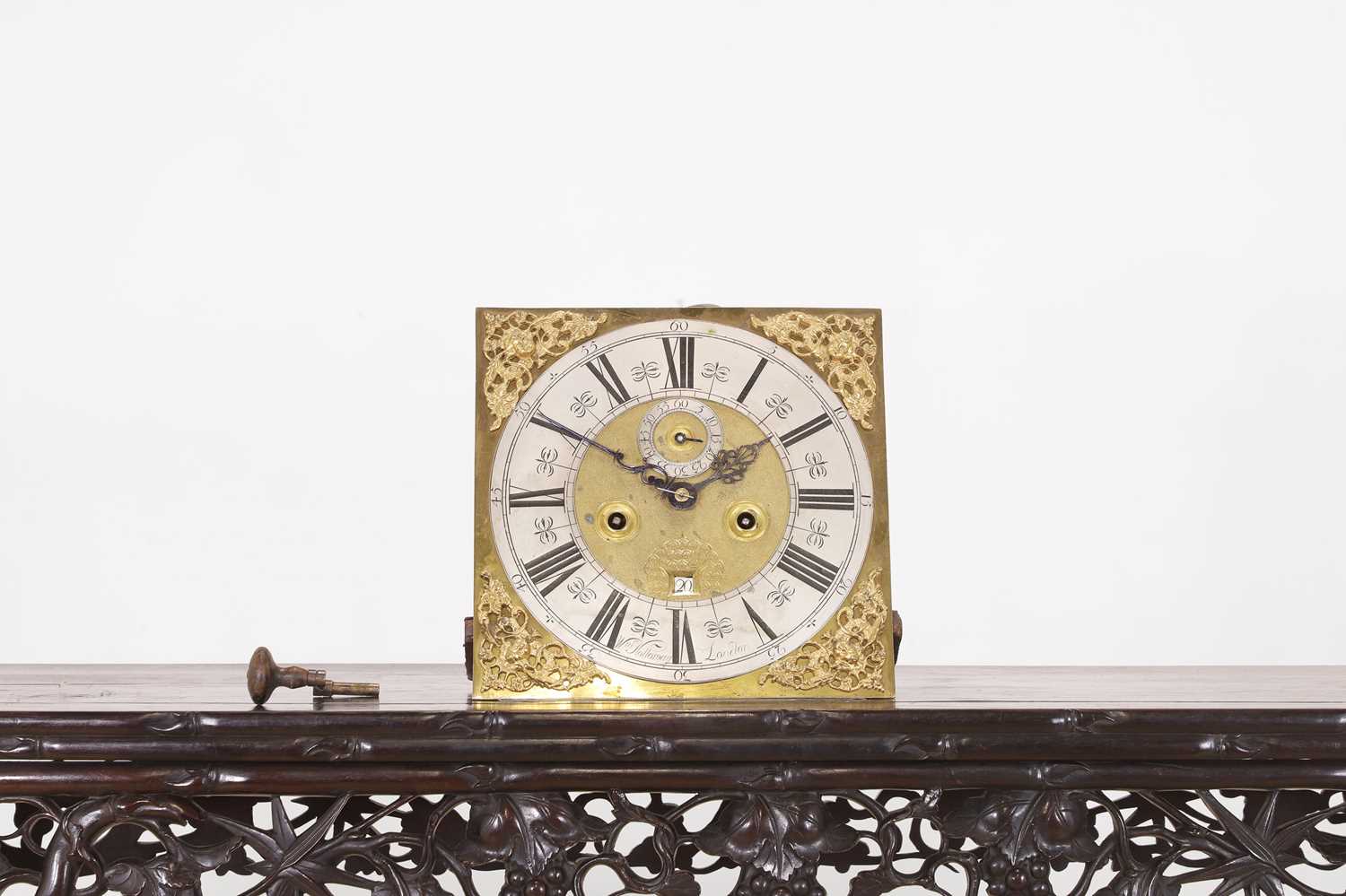 A William and Mary brass and silvered longcase clock movement,