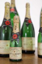 A collection of Moët & Chandon bottles,