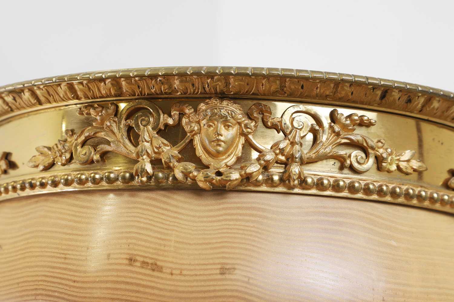 A Louis XVI-style gilt-metal and turned birch urn, - Image 7 of 7