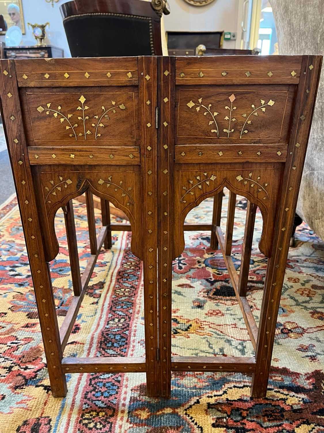 A teak and brass occasional table, - Image 16 of 27