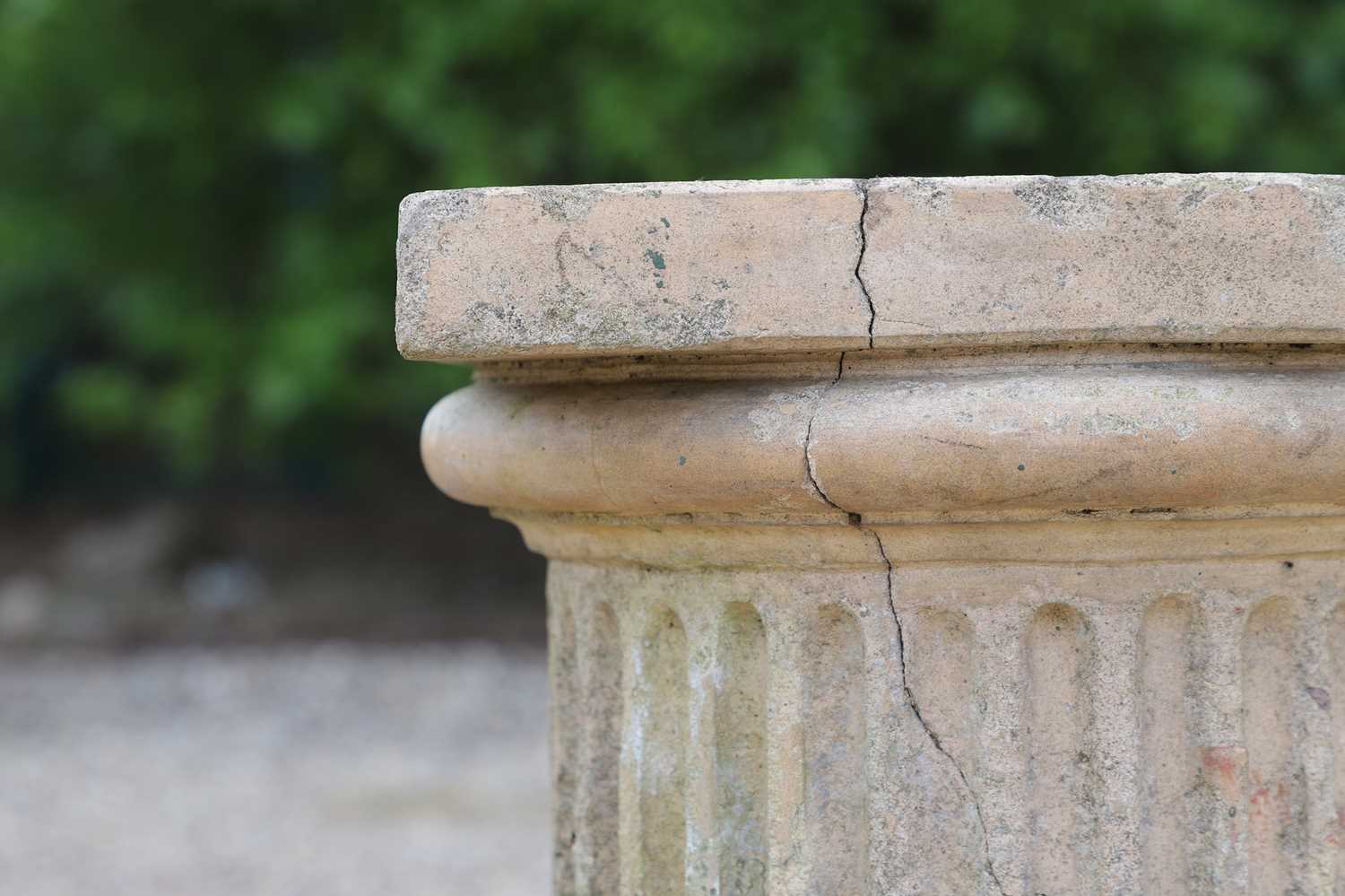 A pair of buff terracotta garden pedestals, - Image 6 of 8