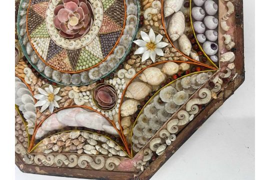 A Victorian shellwork valentine, - Image 9 of 21