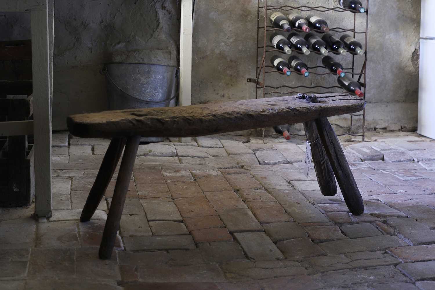 A vernacular elm pig bench, - Image 2 of 18