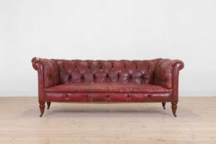 A late Victorian chesterfield sofa,
