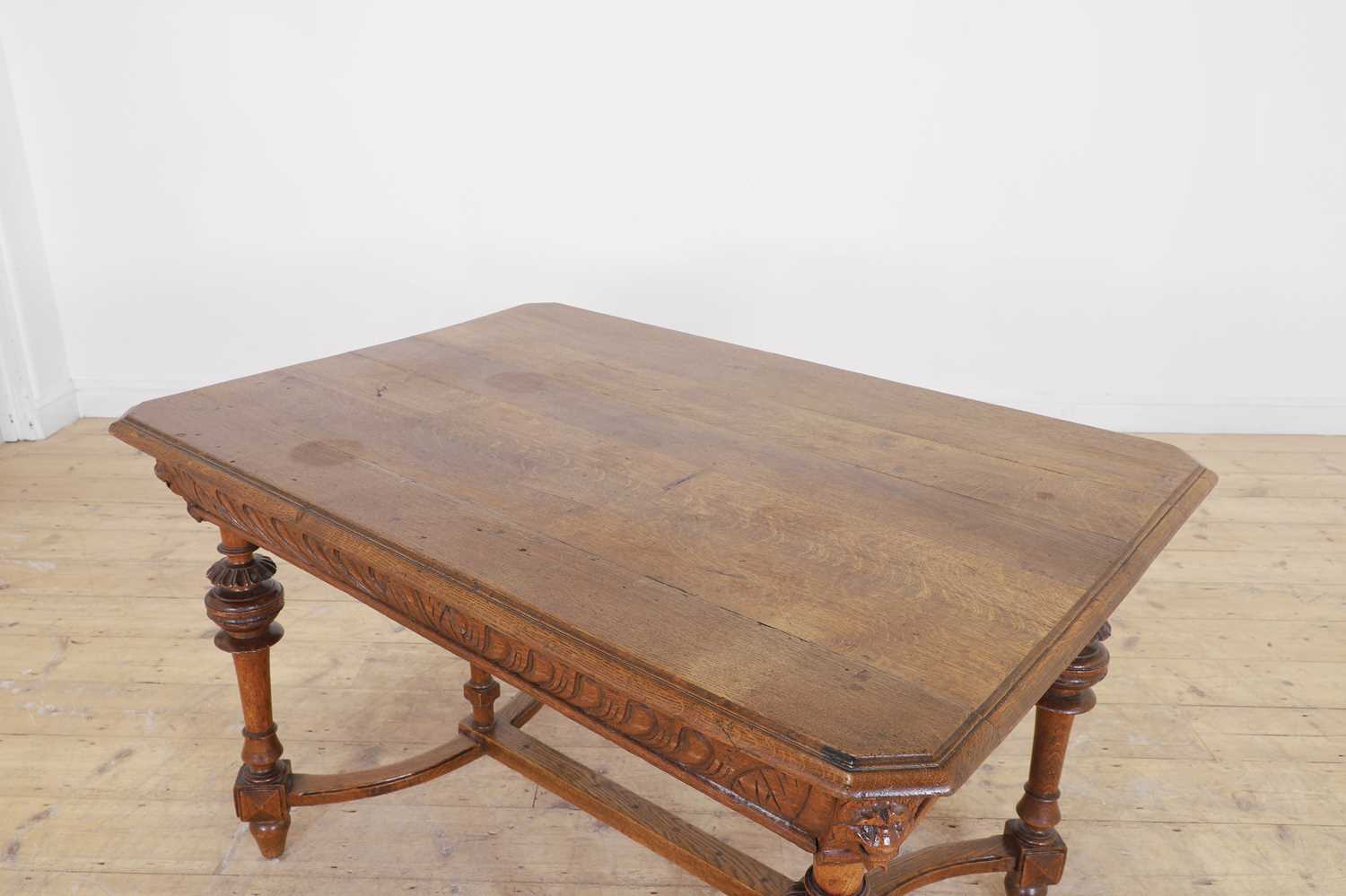An oak centre table in the Elizabethan taste, - Image 2 of 9