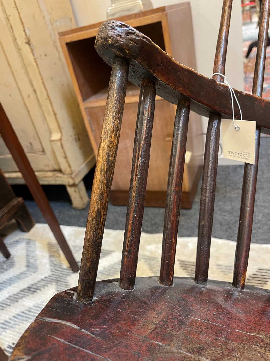 A small ash and elm comb-back Windsor chair, - Image 8 of 17