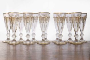 A set of Baccarat 'Empire' glass champagne flutes,