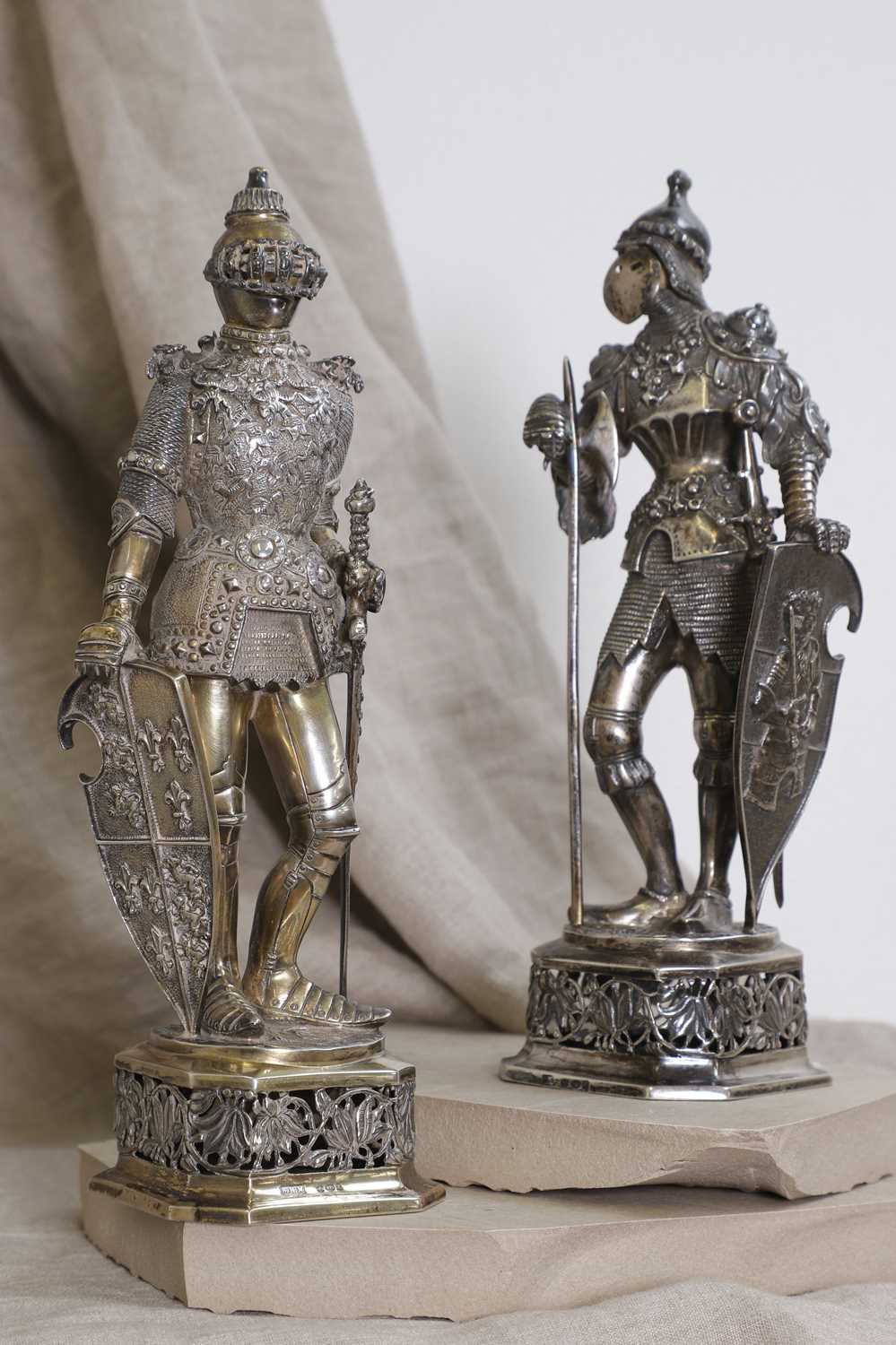 A pair of silver and ivory-mounted figures, - Image 14 of 16