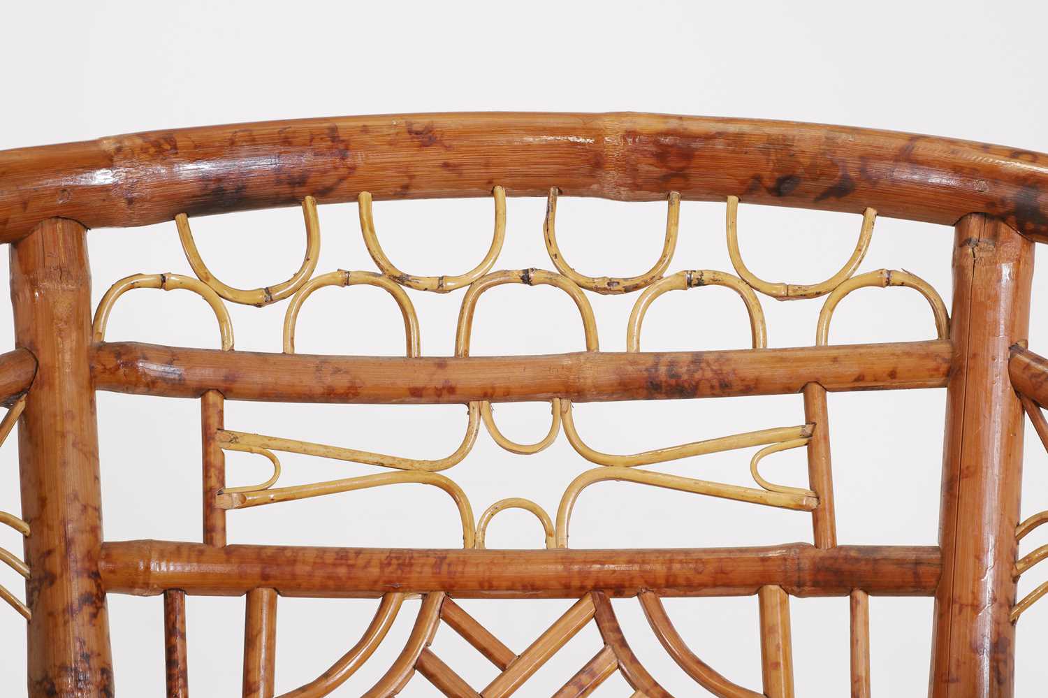 A pair of Brighton Pavilion-type bamboo elbow chairs, - Image 5 of 7