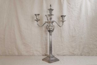 A silver four-light candelabrum,