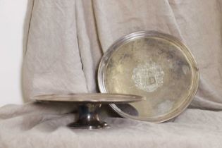 A pair of Irish William III silver footed waiters,
