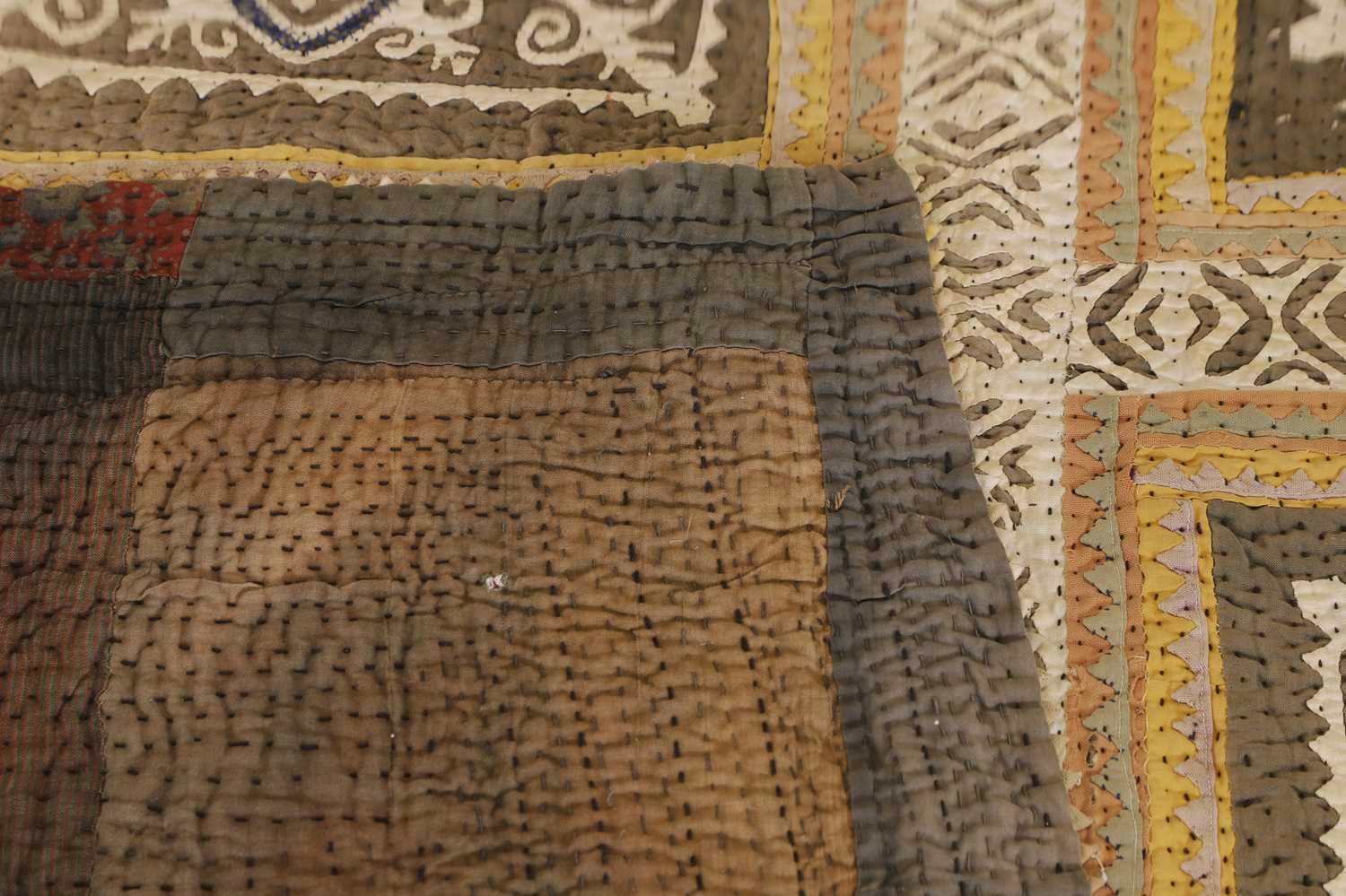 A cotton appliqué kantha quilt, - Image 5 of 5