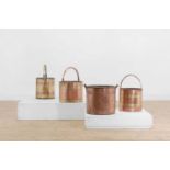 A group of four Victorian copper buckets,