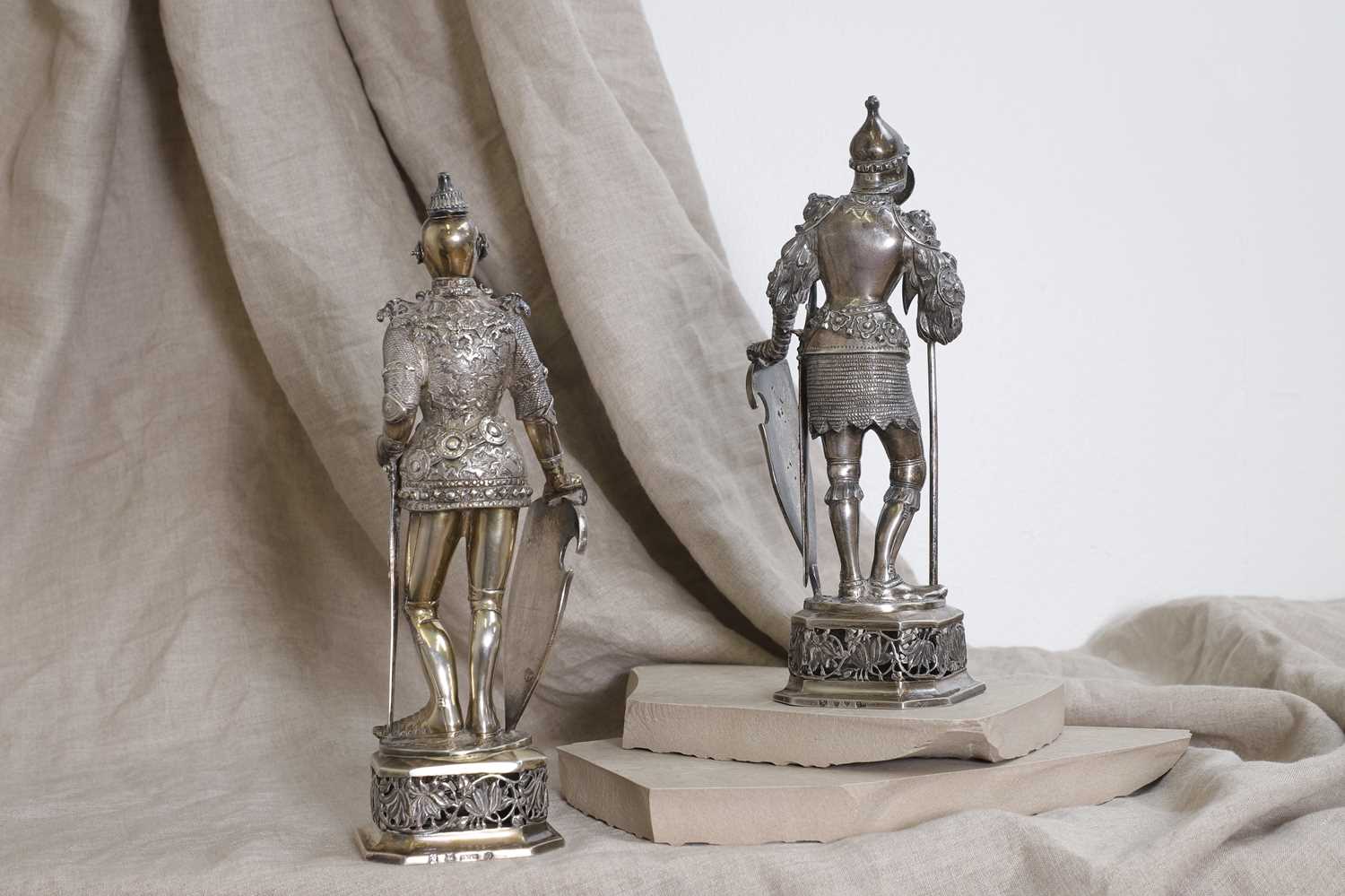 A pair of silver and ivory-mounted figures, - Image 11 of 16