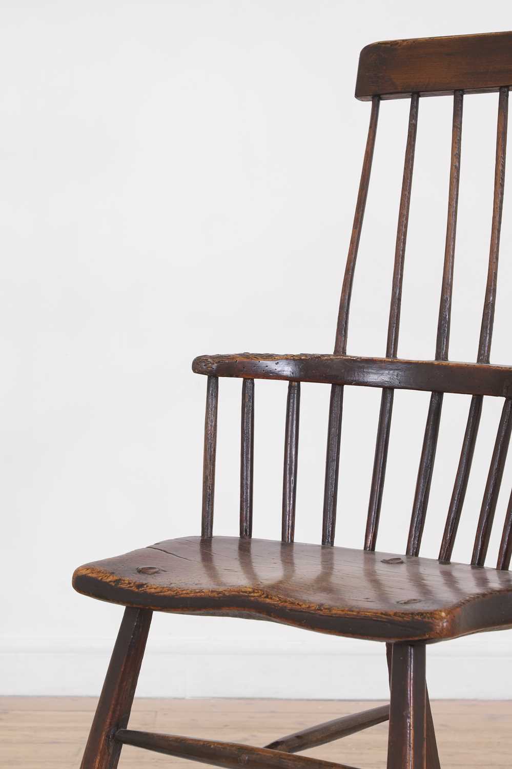 A small ash and elm comb-back Windsor chair, - Image 6 of 17