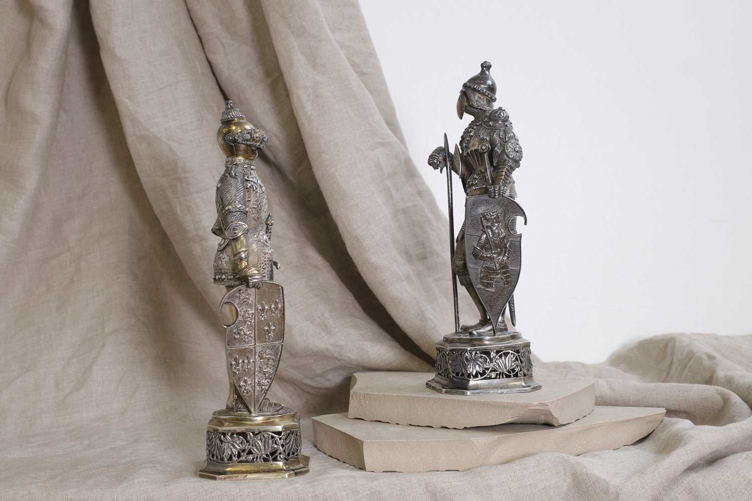 A pair of silver and ivory-mounted figures, - Image 7 of 16