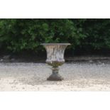 A painted cast iron campana urn,