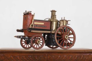 A scratchbuilt live steam model of a 1905 fire pump,