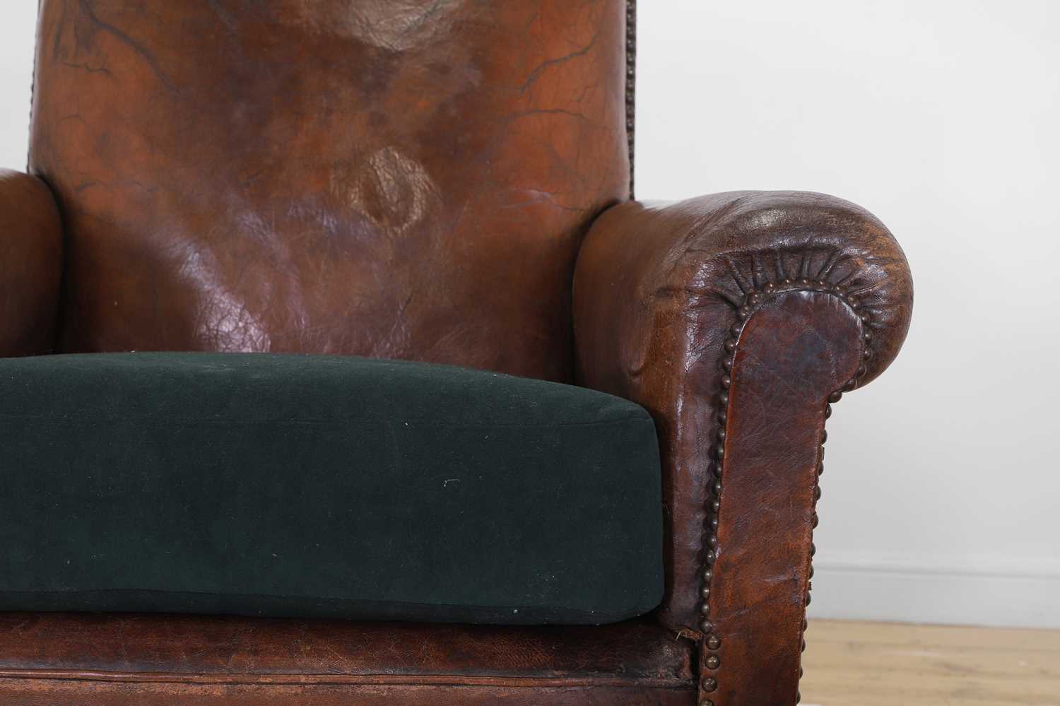 A pair of leather club armchairs, - Image 3 of 6