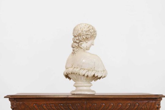 A painted plaster bust after the antique, - Image 4 of 6