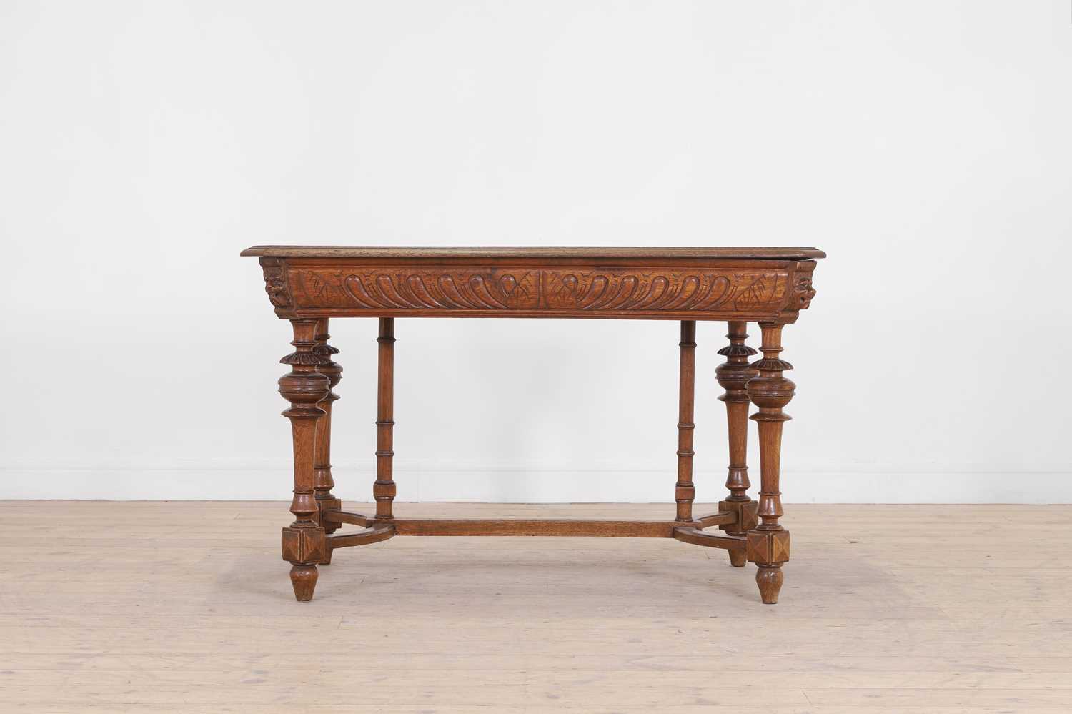 An oak centre table in the Elizabethan taste,