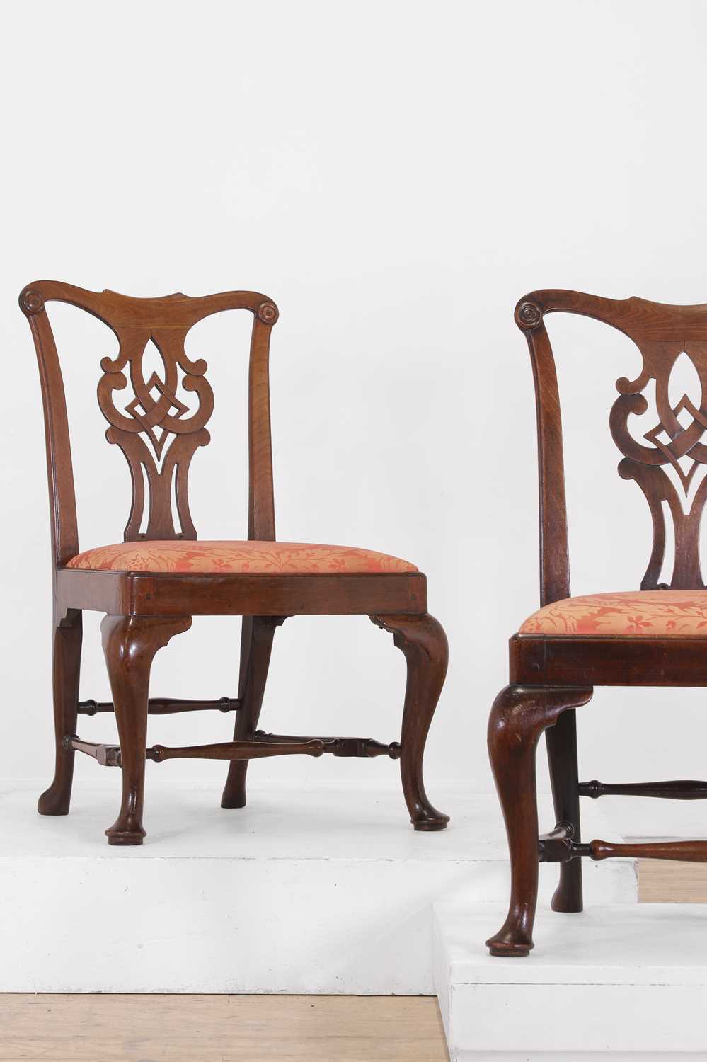 A pair of George II mahogany side chairs, - Image 2 of 8