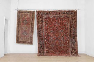 Two Persian Heriz wool rugs,