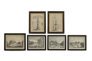 A set of four etchings from the series 'Perspective Views in Naples and Rome'
