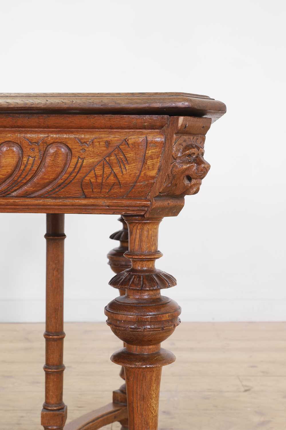 An oak centre table in the Elizabethan taste, - Image 4 of 9