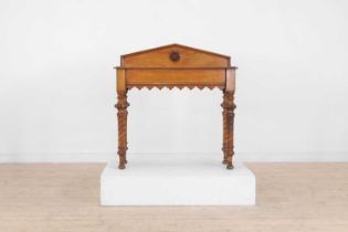 A Victorian blonde oak side table,