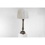 An Empire-style patinated bronze table lamp,