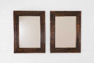 A pair of bamboo mirrors by OKA,