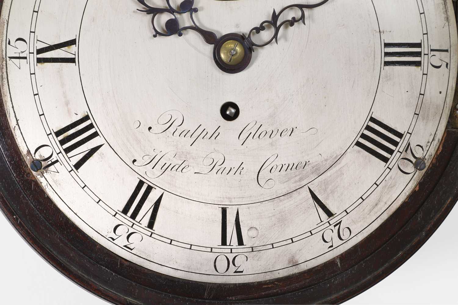 A George III circular mahogany wall clock, - Image 5 of 6