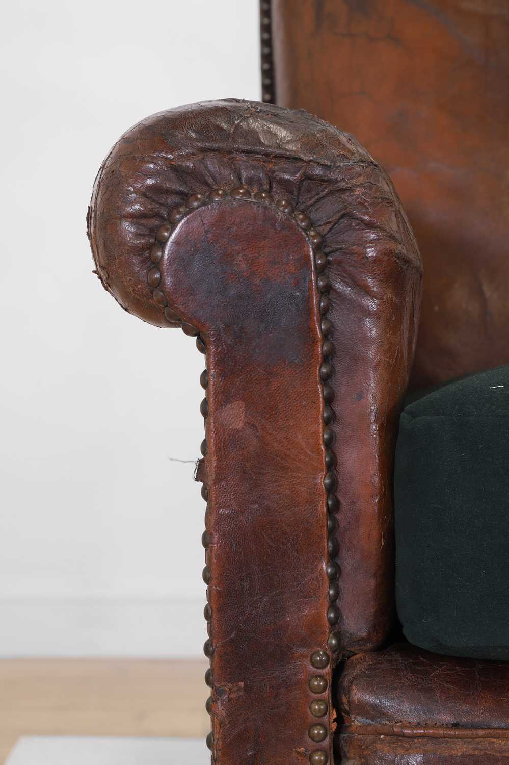 A pair of leather club armchairs, - Image 5 of 6