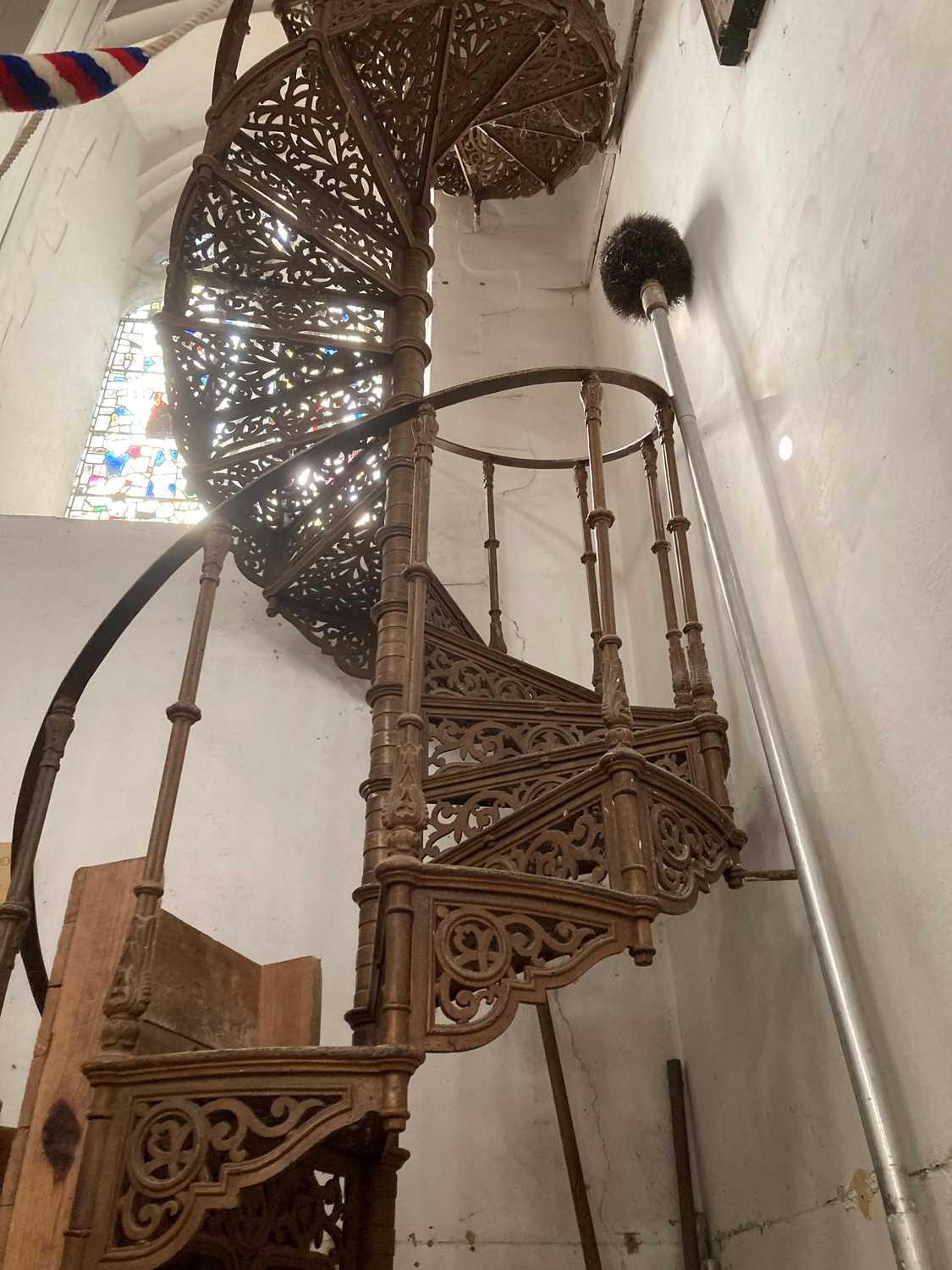 A Victorian cast iron spiral staircase,