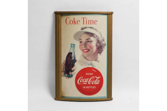 An original 'Coke Time' American Coca-Cola advertising sign, - Image 1 of 3