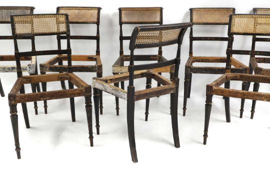 A set of seven Regency painted side chairs, - Image 3 of 4