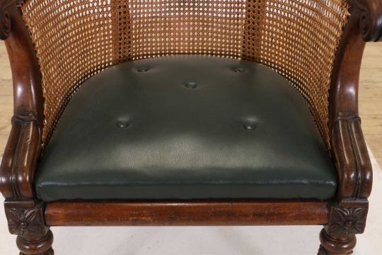 A George IV mahogany bergère library armchair, - Image 7 of 8