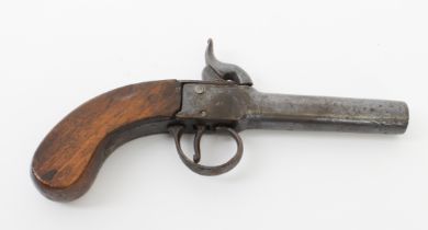 A late 19th century percussion pocket pistol with 7 cm barrel. (Double action functioning)