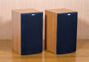 A pair of B&W Bowers & Wilkins DM601 S2 hifi loud speakers - with light wood effect cabinets and