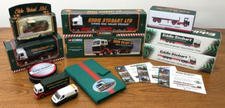 A small collection of Eddie Stobart diecast model lorries and trucks - including three by Atlas