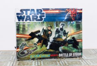 A boxed Star Wars Scalextric Start Battle of Endor set - 1/32 scale, used, appears complete and in