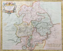 Robert Morden: a hand-coloured engraved map pf Warwickshire - 18th century, 14½ x 16¾in. (36.8 x