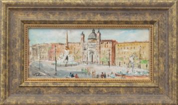 Italian School (late 20th century) Venetian scenes a pair, oil on board, signed, limed gilt frames