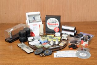 A small collection of turntable / record player accessories - including cartridges, styluses,