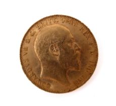 A 1906 Edward VII gold sovereign