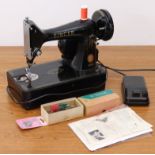 A Singer cast iron 99K electric sewing machine - 1950s, with 'Sewing Motor Controller' foot pedal,