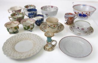 A group of 19th century English porcelain and china by New Hall, Derby etc. - including a